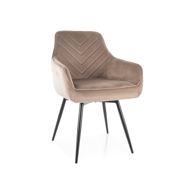 Стул SIGNAL SERVIO Velvet Bluvel 40 темно-бежевый/черный, поворотный